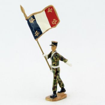 Porte-Drapeau, képi noir, tenue camouflage - Légion Etrangère (S.E.A)