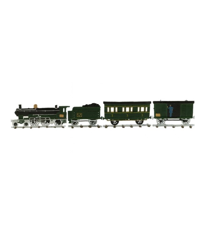 Train à vapeur plat pour saynètes demi-ronde bosse (4 p.)
