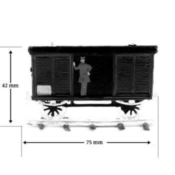 Wagon de marchandises (train à vapeur plat pour saynètes demi-ronde bosse)