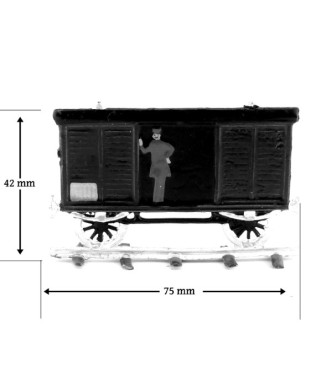 Wagon de marchandises (train à vapeur plat pour saynètes demi-ronde bosse)