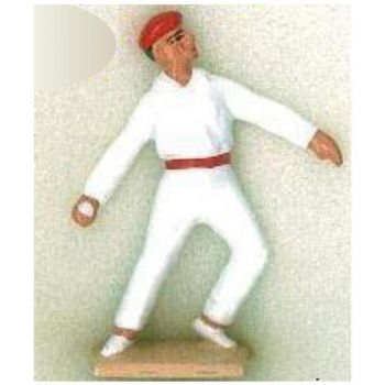 Pelotari chemise blanche avec balle (diorama ''la pelote Basque'')