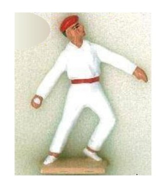 Pelotari chemise blanche avec balle (diorama ''la pelote Basque'')