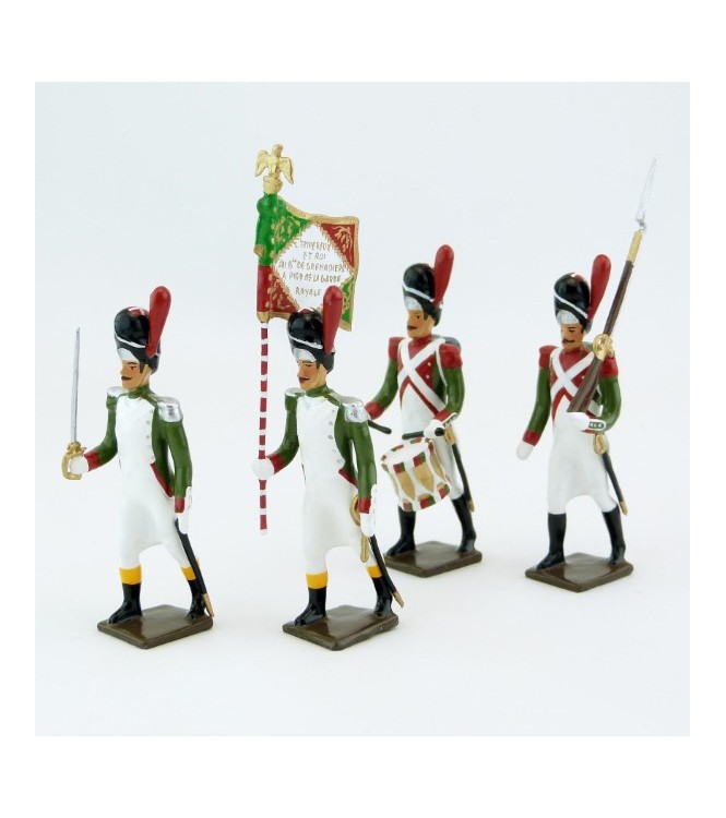 Grenadiers de la Garde Royale Italienne (1805-1814), ensemble de 4 figurines