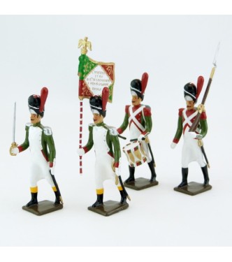 Grenadiers de la Garde Royale Italienne (1805-1814), ensemble de 4 figurines