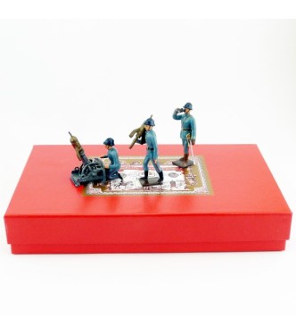 mortier de tranchée (Crapouillot) et ses artilleurs (4 p.) en coffret