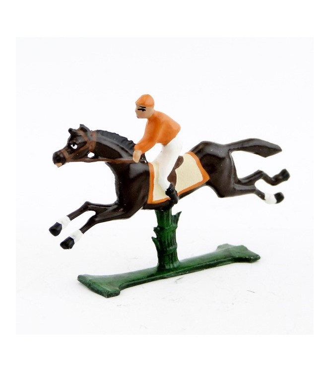 petit cavalier / jockey demi-ronde bosse, casaque orange