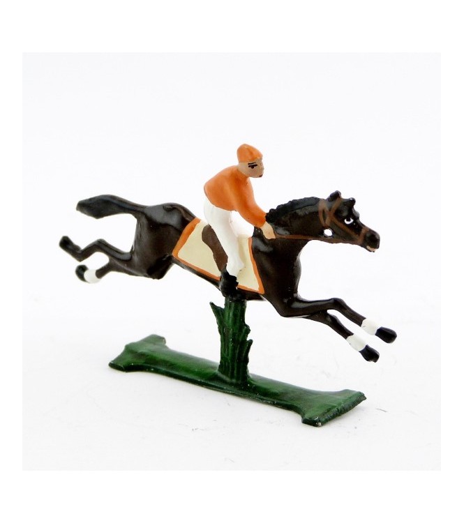 petit cavalier / jockey demi-ronde bosse, casaque orange