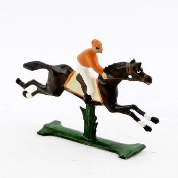 petit cavalier / jockey demi-ronde bosse, casaque orange