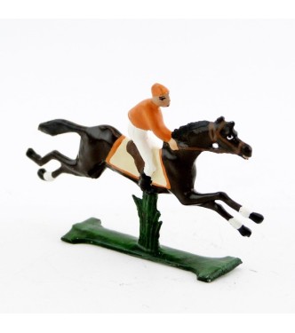 petit cavalier / jockey demi-ronde bosse, casaque orange