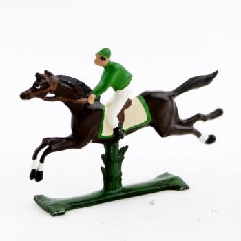 petit cavalier / jockey demi-ronde bosse, casaque verte