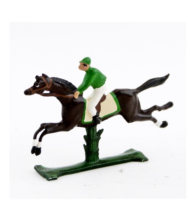 petit cavalier / jockey demi-ronde bosse, casaque verte