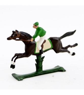 petit cavalier / jockey demi-ronde bosse, casaque verte