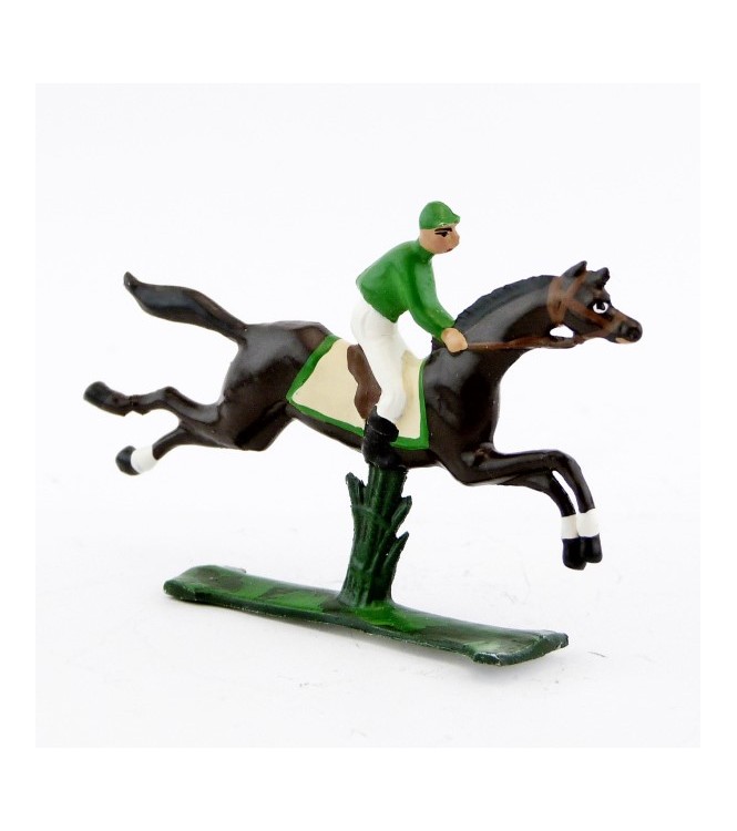 petit cavalier / jockey demi-ronde bosse, casaque verte