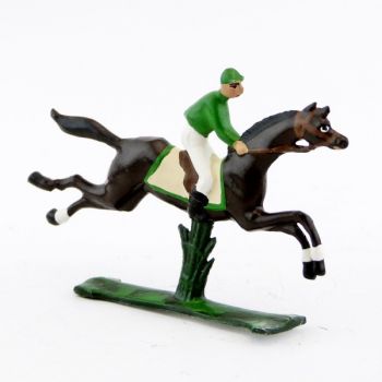 petit cavalier / jockey demi-ronde bosse, casaque verte