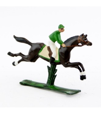 petit cavalier / jockey demi-ronde bosse, casaque verte