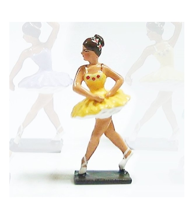 ballerine (danseuse) mains autour de la taille, en tutu jaune