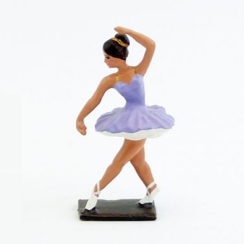 ballerine (danseuse) bras droit en bas, en tutu mauve (violet)