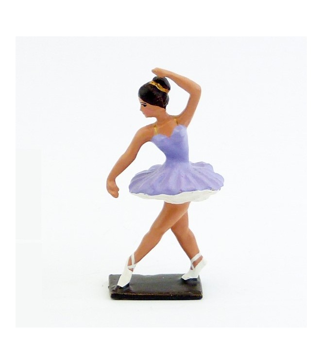 ballerine (danseuse) bras droit en bas, en tutu mauve (violet)
