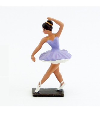 ballerine (danseuse) bras droit en bas, en tutu mauve (violet)