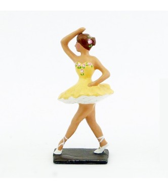 ballerine (danseuse) bras droit en l'air, en tutu jaune