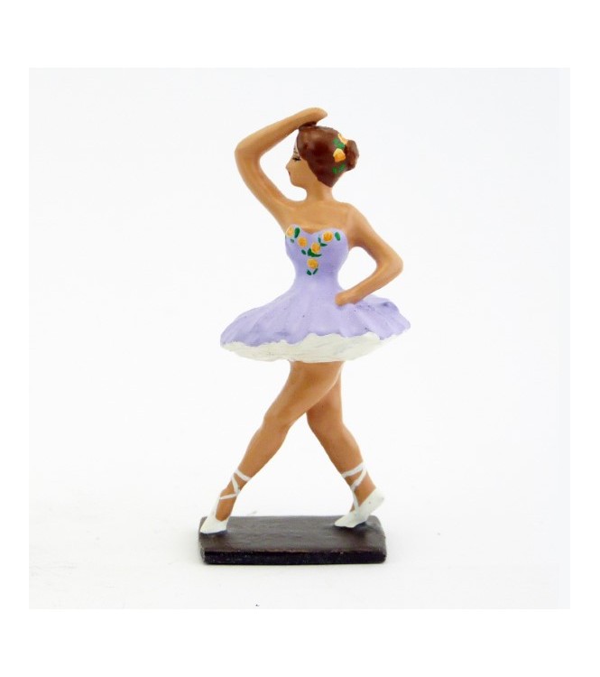 ballerine (danseuse) bras droit en l'air, en tutu mauve (violet)
