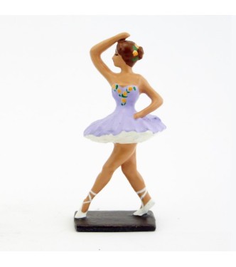 ballerine (danseuse) bras droit en l'air, en tutu mauve (violet)