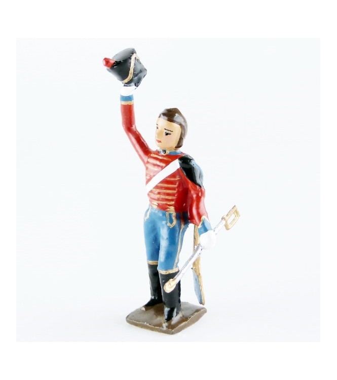 Hussard du 4e Regiment Shako en l'Air