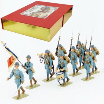 Infanterie 1915 en capote bleu horizon (9 piétons - 1 Off-1 Dpx-1 Tb-1Tp-5 Ft)