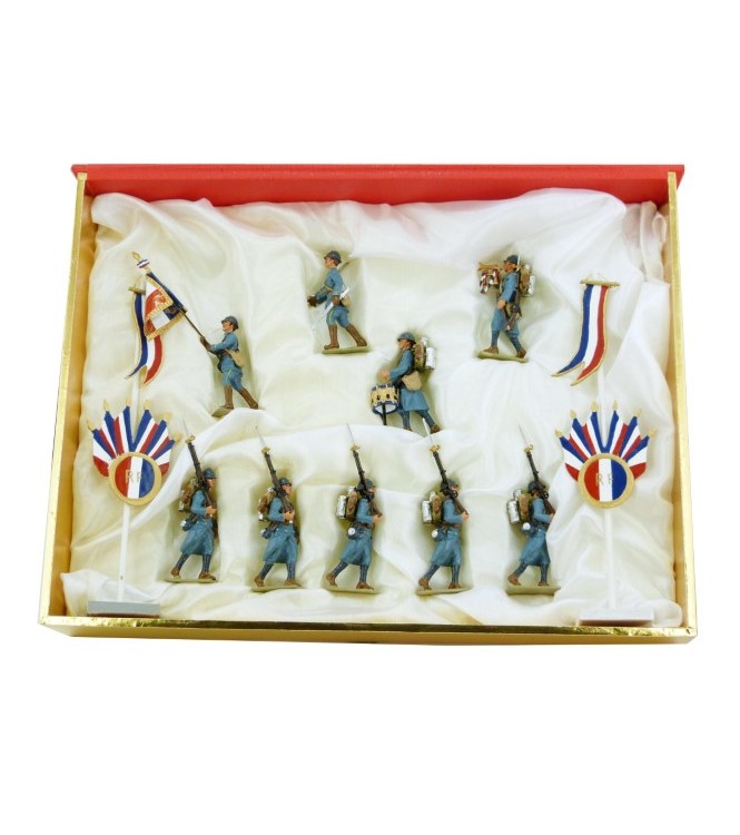 Infanterie 1915 en capote bleu horizon (9 piétons - 1 Off-1 Dpx-1 Tb-1Tp-5 Ft)