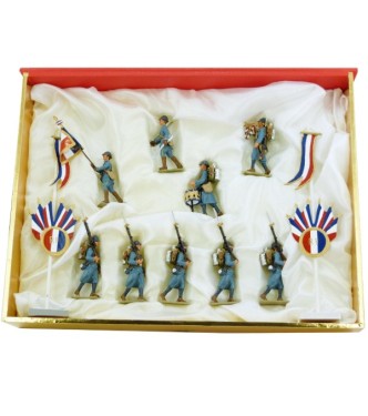 Infanterie 1915 en capote bleu horizon (9 piétons - 1 Off-1 Dpx-1 Tb-1Tp-5 Ft)