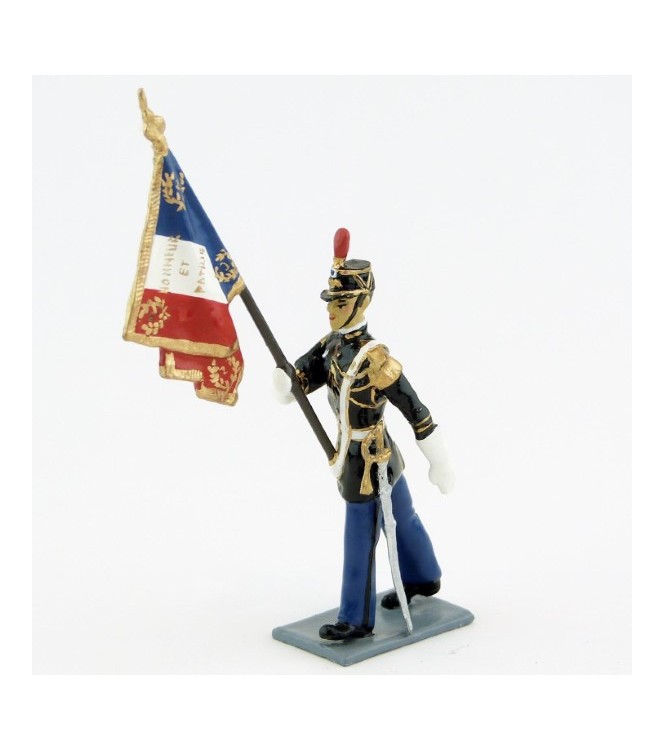 porte-drapeau de la Garde Républicaine au défilé
