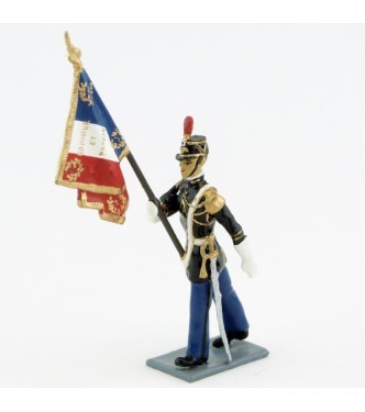 porte-drapeau de la Garde Républicaine au défilé