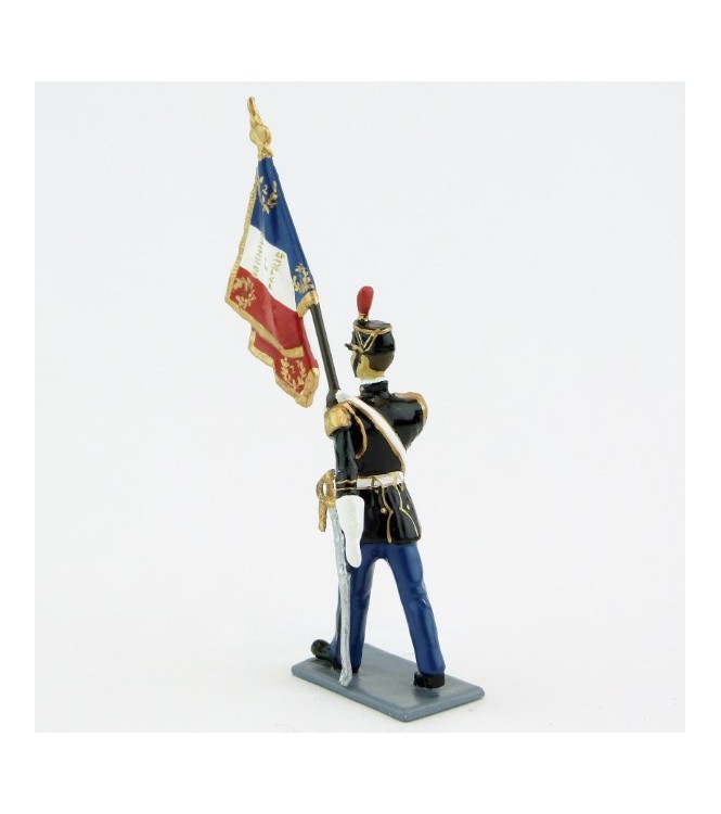 porte-drapeau de la Garde Républicaine au défilé