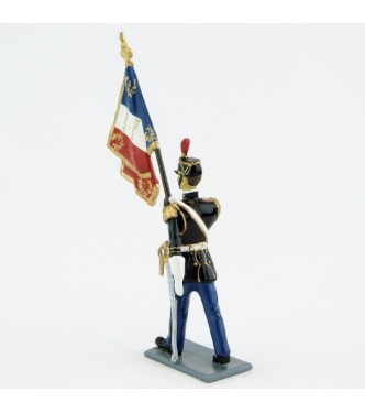 porte-drapeau de la Garde Républicaine au défilé