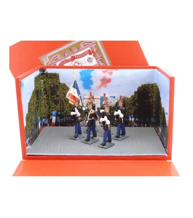 diorama la Garde au Drapeau de la Garde Républicaine au défilé (6 p.)