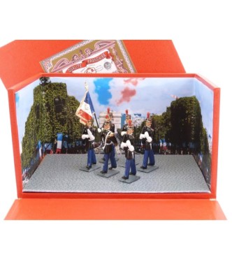 diorama la Garde au Drapeau de la Garde Républicaine au défilé (6 p.)