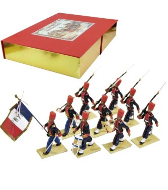 Cipayes des Indes, coffret de 9 figurines (1 Officier, 1 Drapeau, 1 Tambour, 1 C