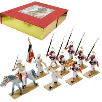 Tirailleurs Chinois, coffret de 9 figurines (1 Officier à cheval, 1 Officier, 1