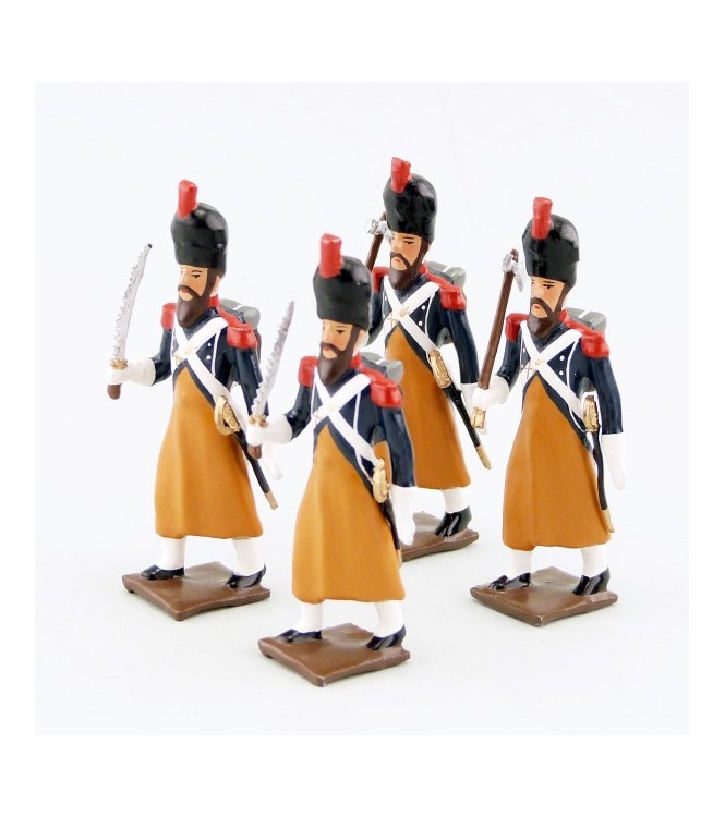 ens. de 4 sapeurs du 17e Rgt d'Infanterie légère