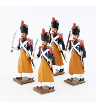 ens. de 4 sapeurs du 17e Rgt d'Infanterie légère