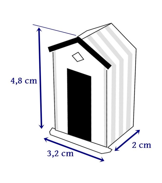 Cabine de plage jaune (en volume)