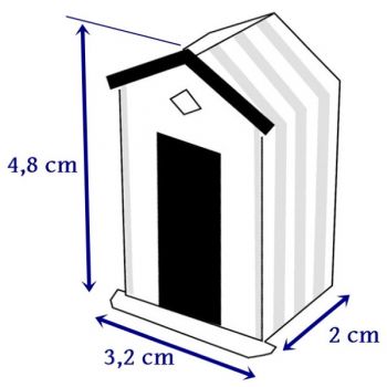 Cabine de plage jaune (en volume)