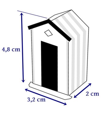 Cabine de plage jaune (en volume)