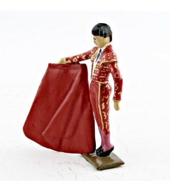 Toréro (costume rouge) avec muleta