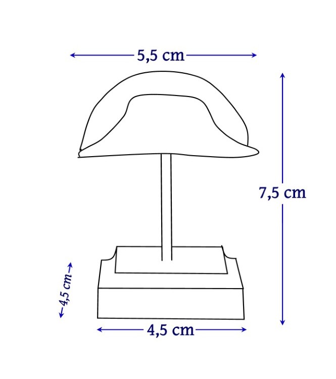 Bicorne seul sur socle bois