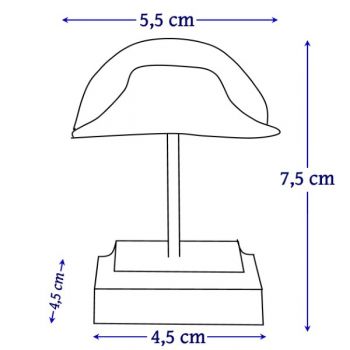 Bicorne seul sur socle bois