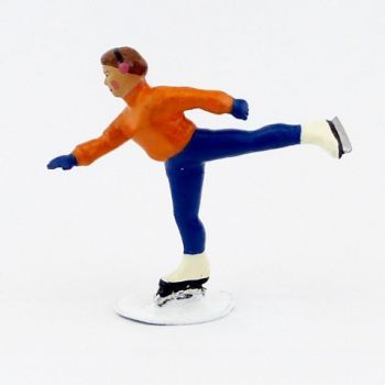 patineuse en Orange et Bleu