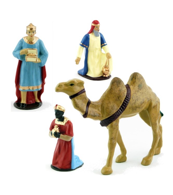 ensemble ''les Rois Mages'' (grande crèche ronde-bosse), 4 pièces