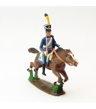 cavalier du 1er Hussards à la charge, sabre au côté