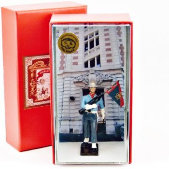 porte-fanion des pompiers en coffret de présentation